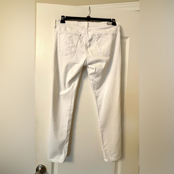 Adriano Goldschmied white jeans sz 6 The Stevie Ankle White Denim 31R Made USA - Picture 7 of 15